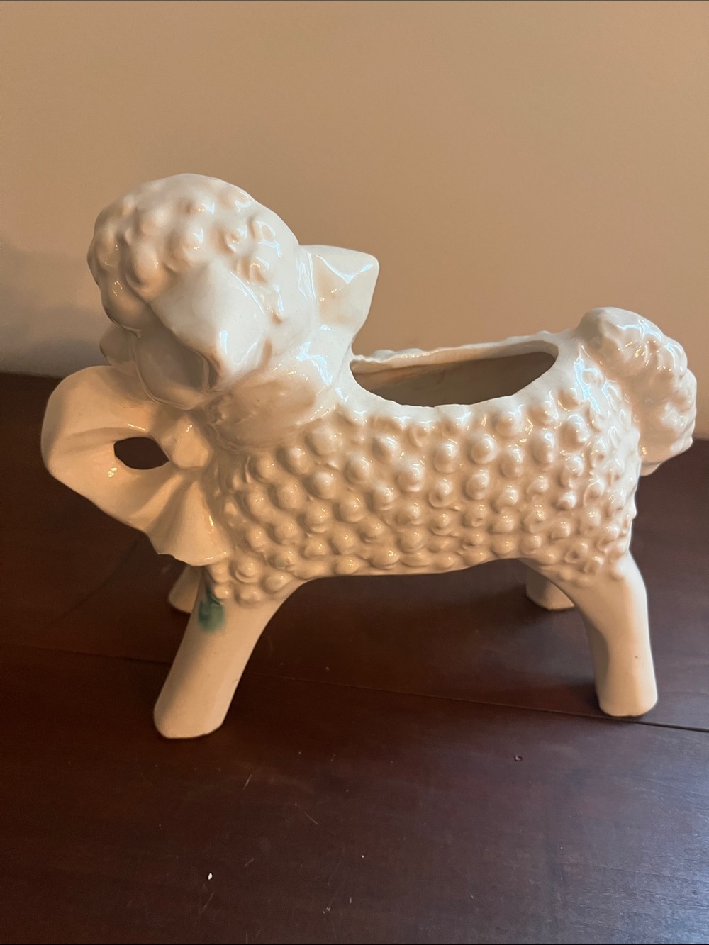 Vintage McCoy Pottery Lamb/Sheep Planter with Bow